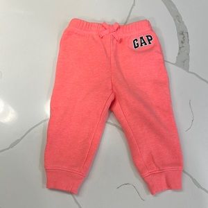 Gap baby neon pink jogger sweatpants size 12-18 months